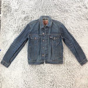 Levis Jacket Unisex Medium Denim Slim Trucker Button Front Adj Waist Pockets